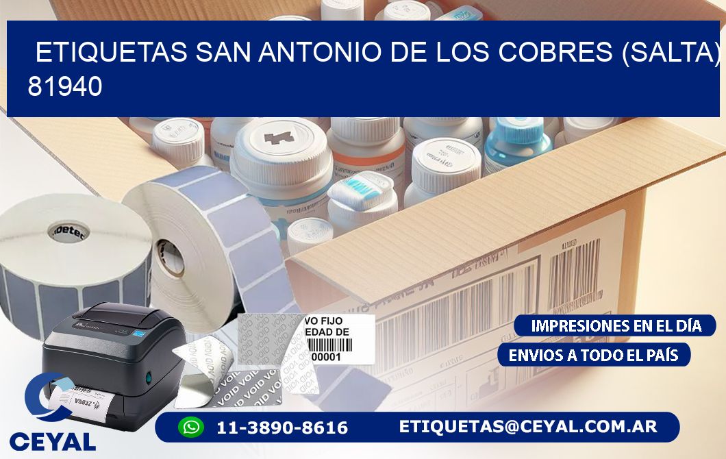 ETIQUETAS SAN ANTONIO DE LOS COBRES (SALTA) 81940