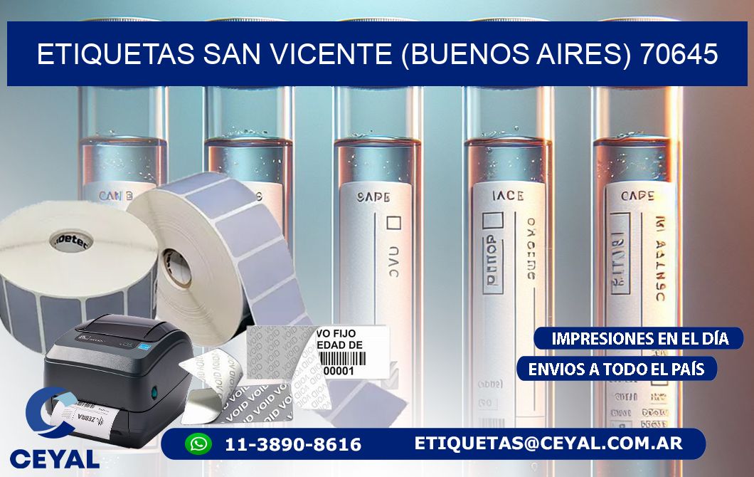 ETIQUETAS SAN VICENTE (BUENOS AIRES) 70645