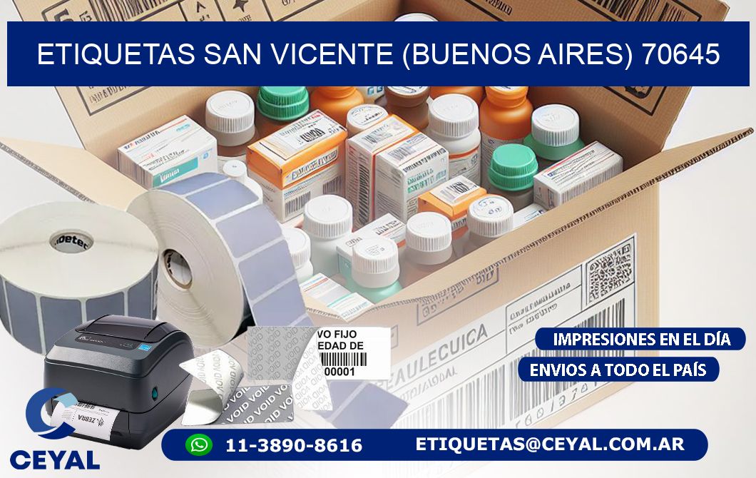ETIQUETAS SAN VICENTE (BUENOS AIRES) 70645