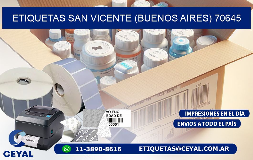 ETIQUETAS SAN VICENTE (BUENOS AIRES) 70645