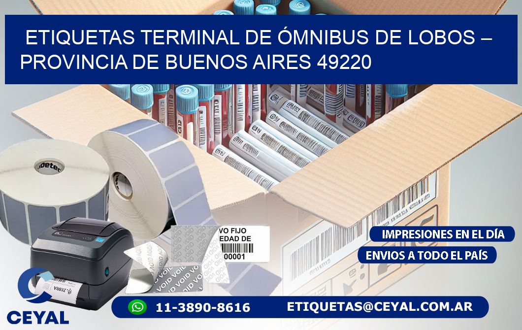 ETIQUETAS TERMINAL DE ÓMNIBUS DE LOBOS – PROVINCIA DE BUENOS AIRES 49220