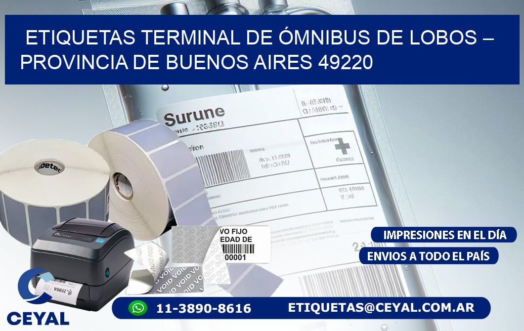 ETIQUETAS TERMINAL DE ÓMNIBUS DE LOBOS – PROVINCIA DE BUENOS AIRES 49220
