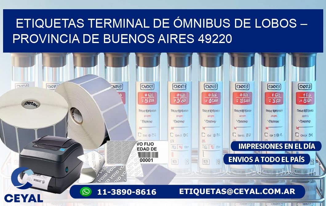 ETIQUETAS TERMINAL DE ÓMNIBUS DE LOBOS – PROVINCIA DE BUENOS AIRES 49220