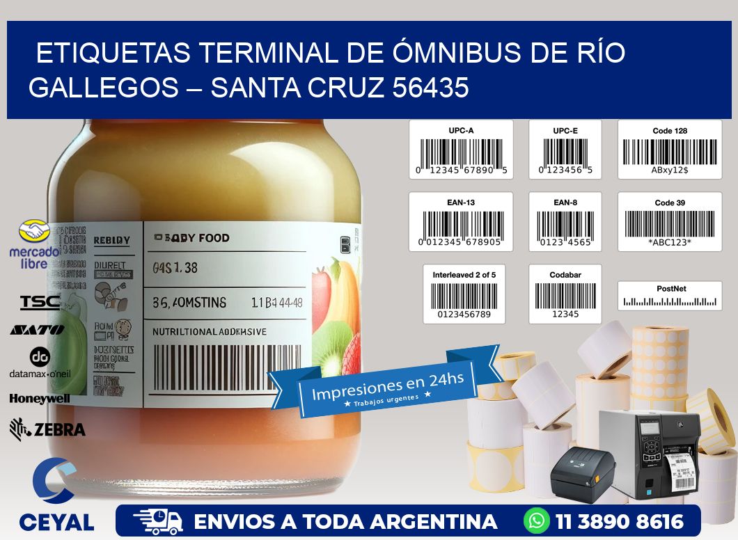 ETIQUETAS TERMINAL DE ÓMNIBUS DE RÍO GALLEGOS – SANTA CRUZ 56435