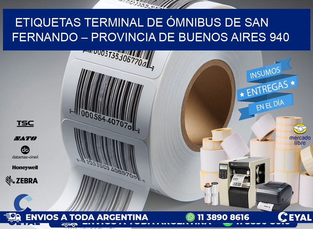 ETIQUETAS TERMINAL DE ÓMNIBUS DE SAN FERNANDO – PROVINCIA DE BUENOS AIRES 940