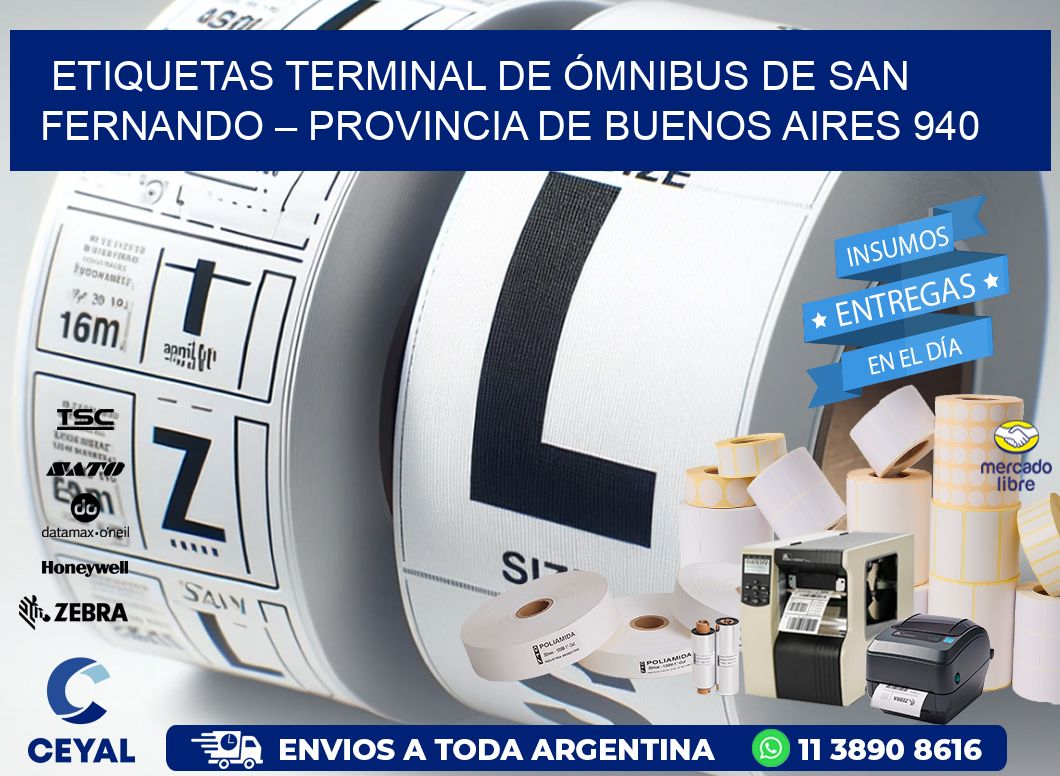 ETIQUETAS TERMINAL DE ÓMNIBUS DE SAN FERNANDO – PROVINCIA DE BUENOS AIRES 940