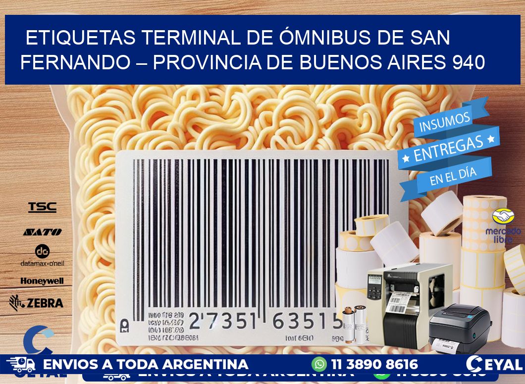 ETIQUETAS TERMINAL DE ÓMNIBUS DE SAN FERNANDO – PROVINCIA DE BUENOS AIRES 940