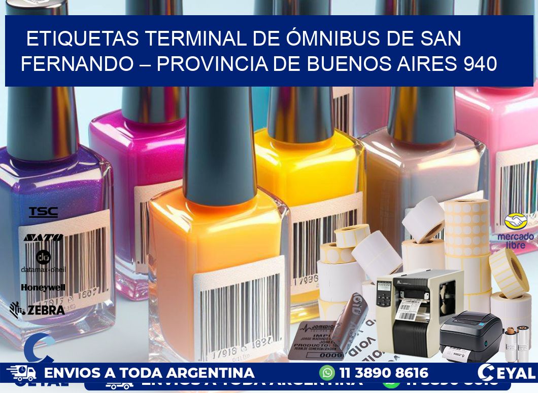 ETIQUETAS TERMINAL DE ÓMNIBUS DE SAN FERNANDO – PROVINCIA DE BUENOS AIRES 940
