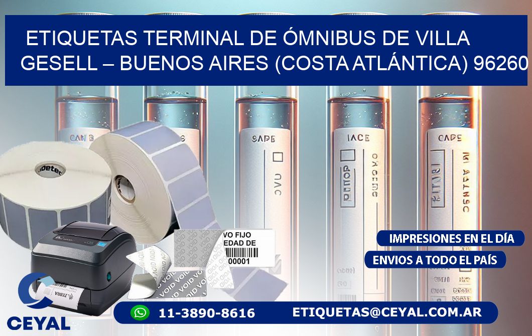 ETIQUETAS TERMINAL DE ÓMNIBUS DE VILLA GESELL – BUENOS AIRES (COSTA ATLÁNTICA) 96260