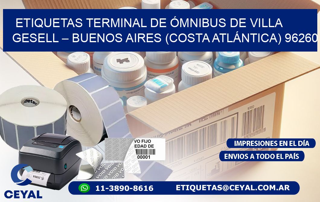ETIQUETAS TERMINAL DE ÓMNIBUS DE VILLA GESELL – BUENOS AIRES (COSTA ATLÁNTICA) 96260