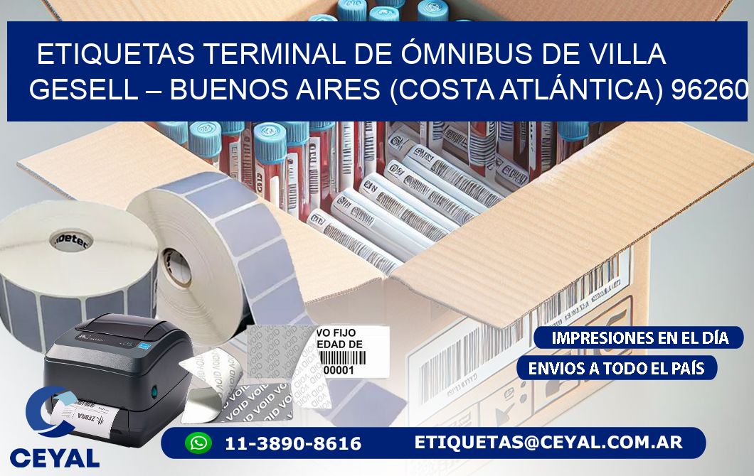 ETIQUETAS TERMINAL DE ÓMNIBUS DE VILLA GESELL – BUENOS AIRES (COSTA ATLÁNTICA) 96260