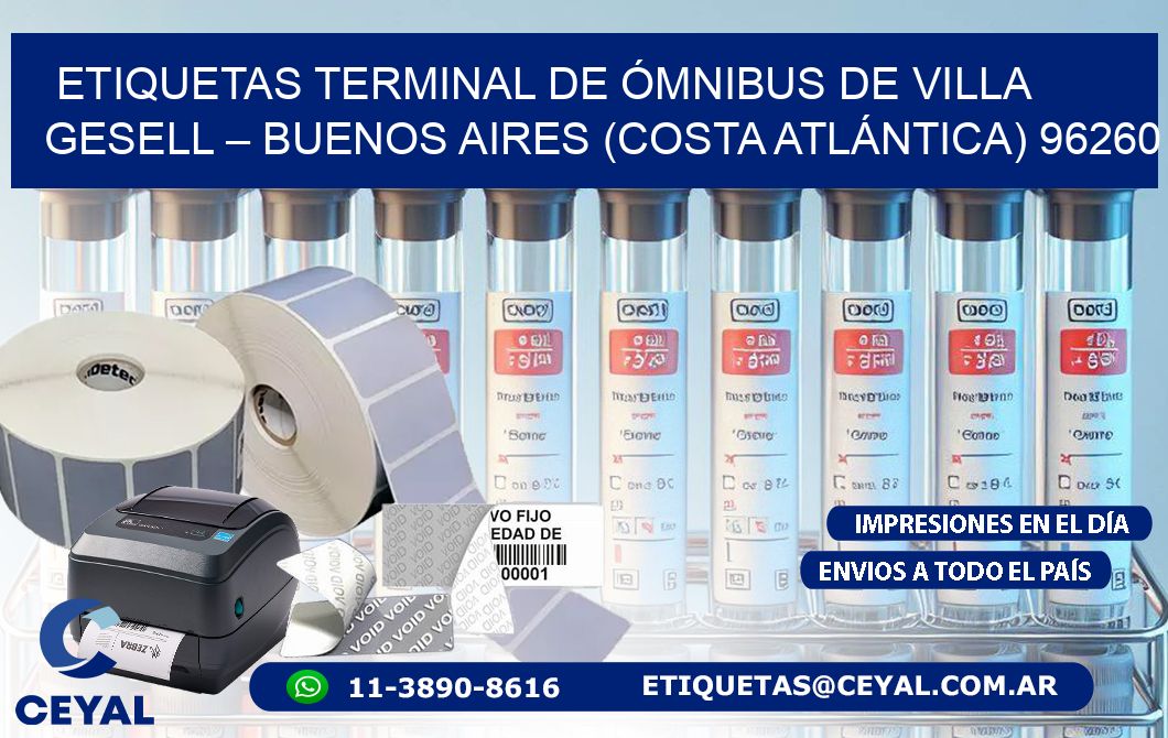 ETIQUETAS TERMINAL DE ÓMNIBUS DE VILLA GESELL – BUENOS AIRES (COSTA ATLÁNTICA) 96260