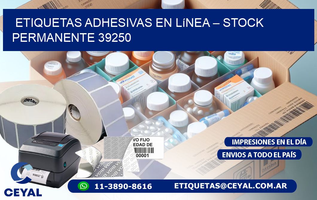 Etiquetas Adhesivas en Línea – Stock Permanente 39250