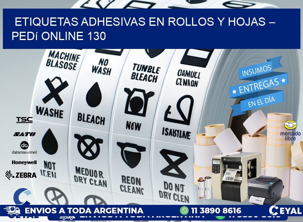 Etiquetas Adhesivas en Rollos y Hojas – Pedí Online 130