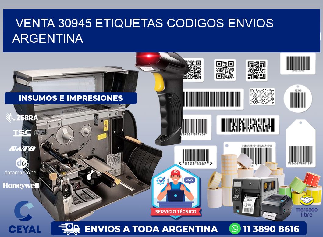 VENTA 30945 ETIQUETAS CODIGOS ENVIOS ARGENTINA