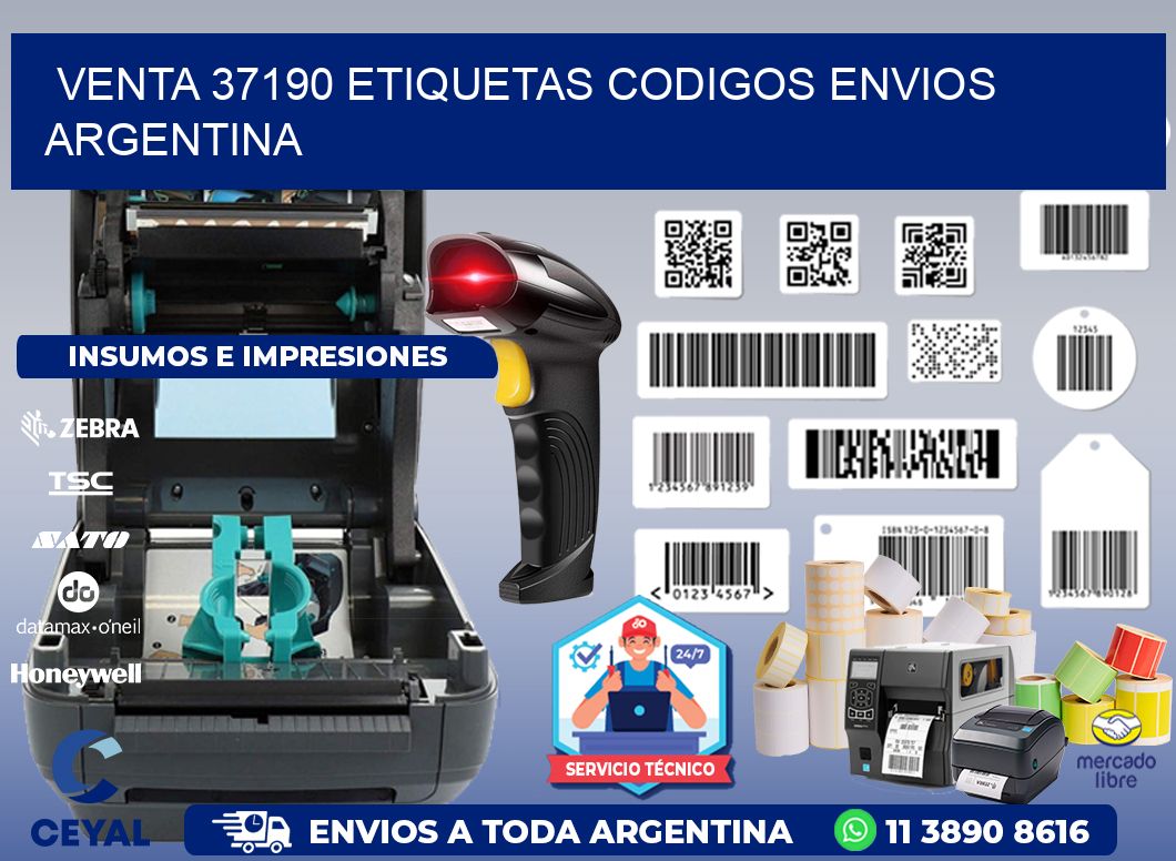 VENTA 37190 ETIQUETAS CODIGOS ENVIOS ARGENTINA