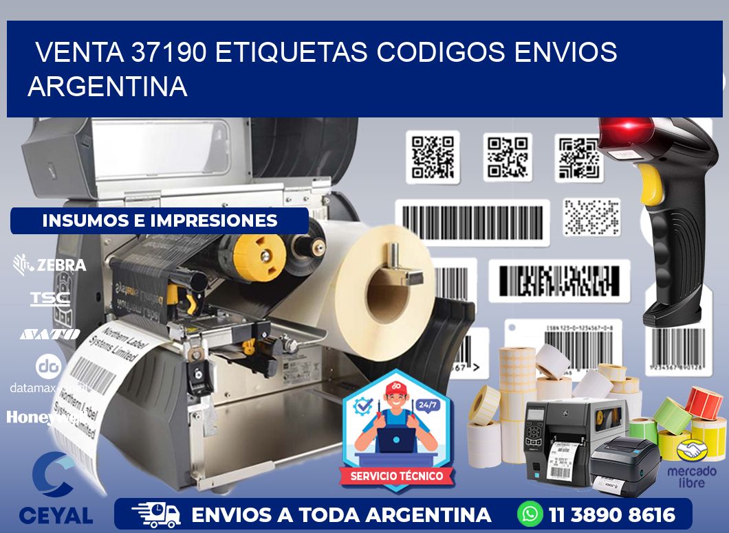 VENTA 37190 ETIQUETAS CODIGOS ENVIOS ARGENTINA