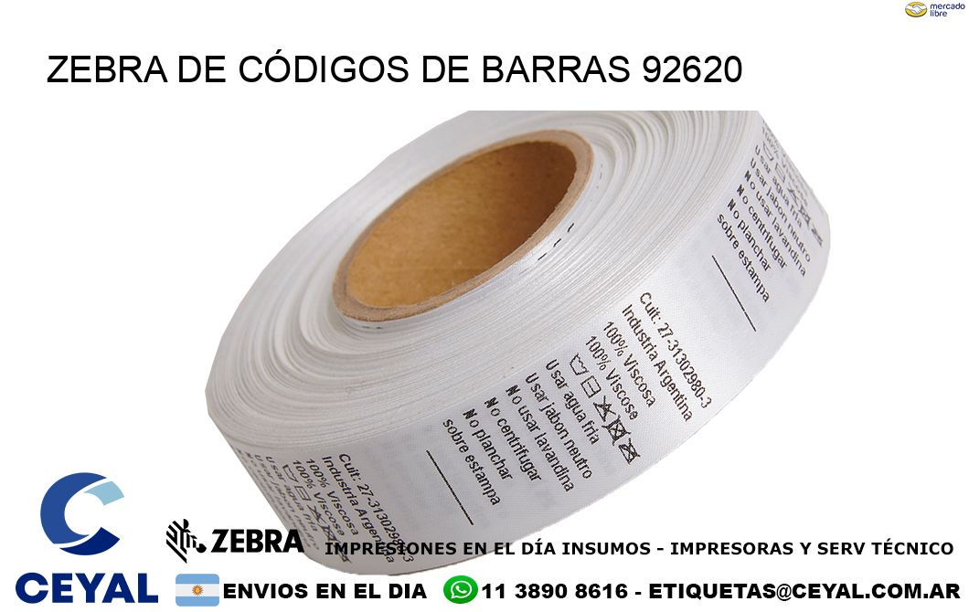ZEBRA DE CÓDIGOS DE BARRAS 92620