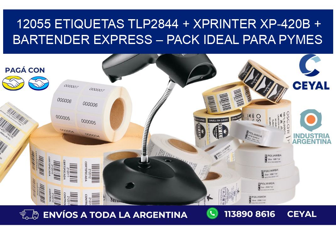 12055 ETIQUETAS TLP2844 + Xprinter XP-420B + BarTender Express – Pack ideal para PyMES