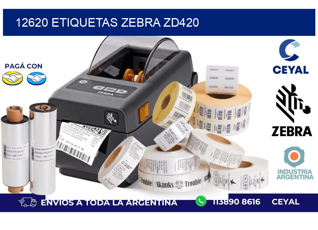 12620 ETIQUETAS ZEBRA ZD420