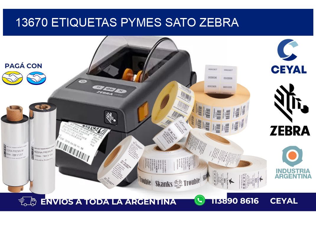 13670 ETIQUETAS PYMES SATO ZEBRA