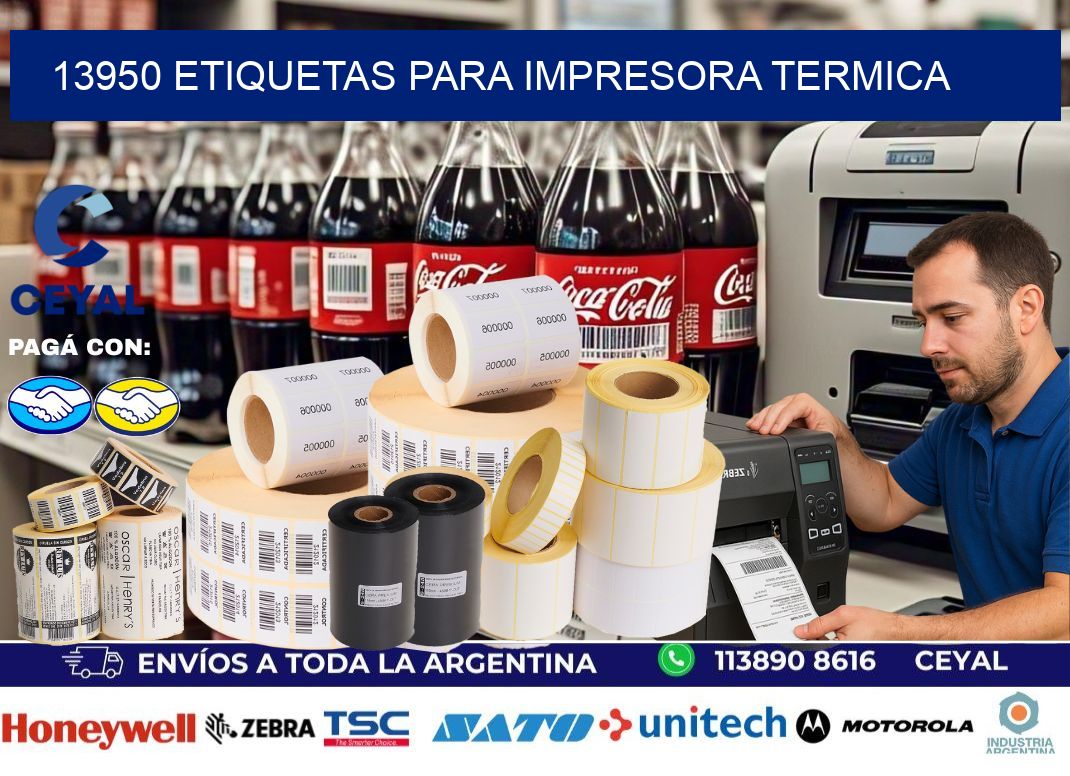 13950 ETIQUETAS PARA IMPRESORA TERMICA
