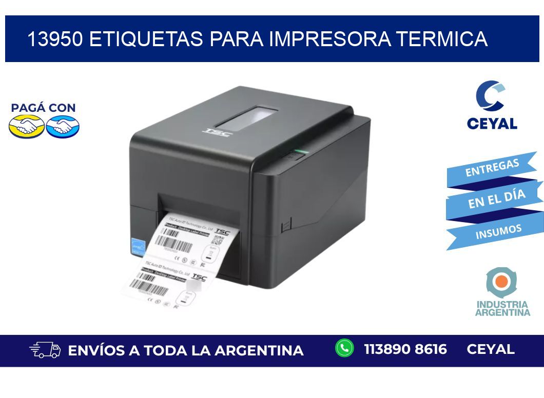 13950 ETIQUETAS PARA IMPRESORA TERMICA
