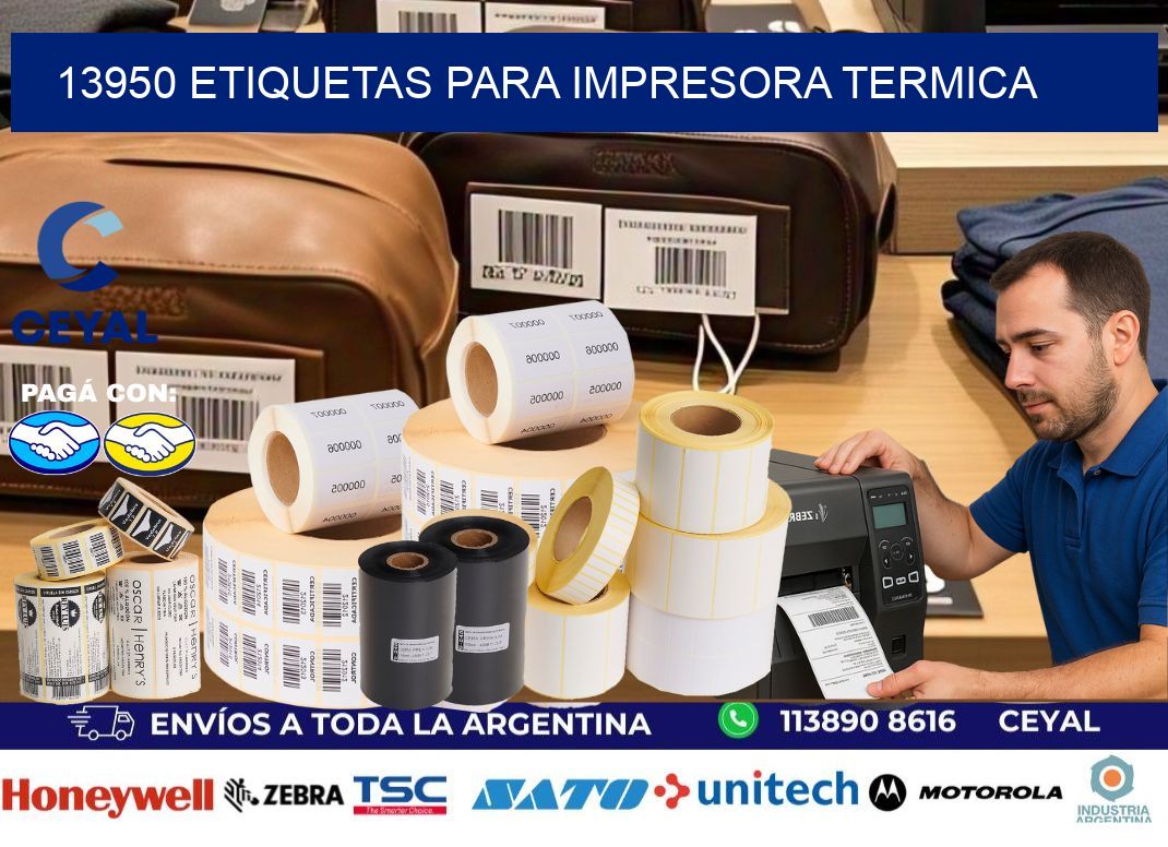 13950 ETIQUETAS PARA IMPRESORA TERMICA