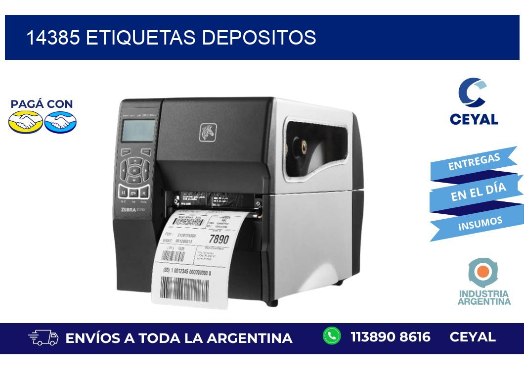 14385 ETIQUETAS DEPOSITOS