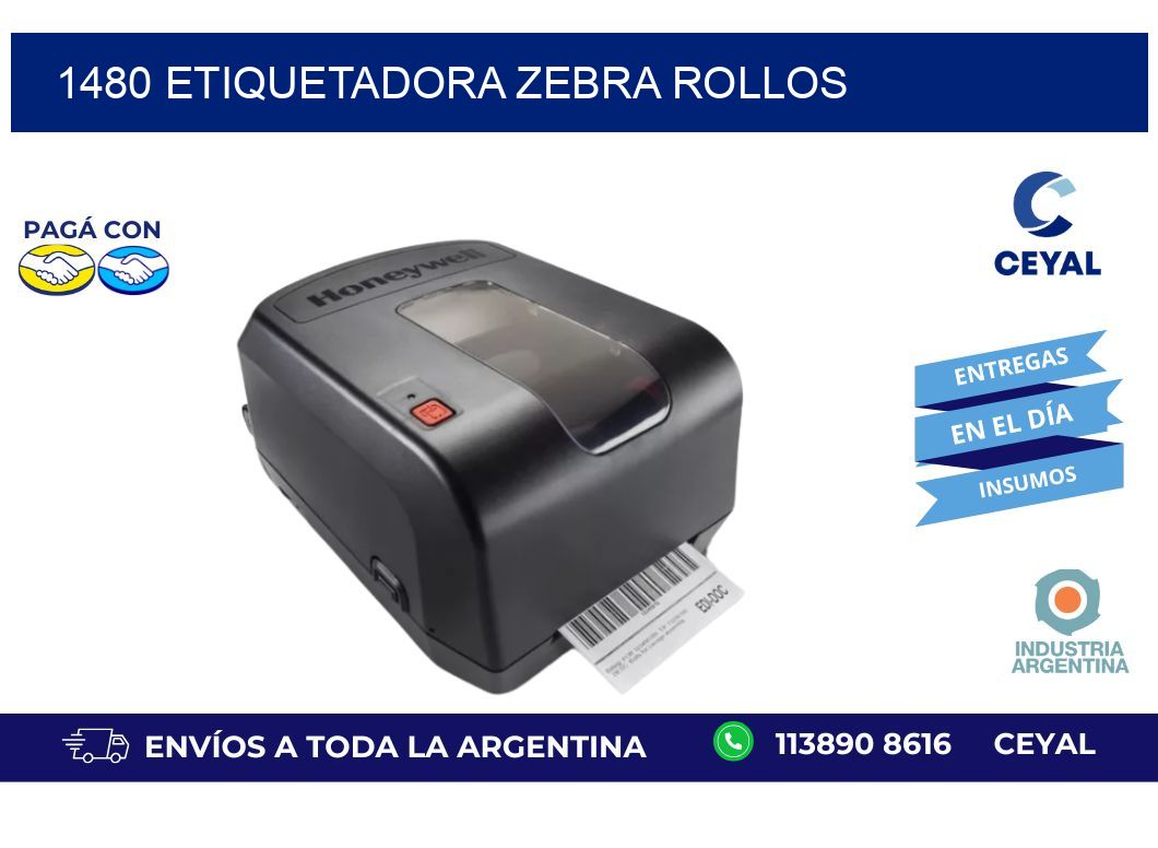 1480 ETIQUETADORA ZEBRA ROLLOS