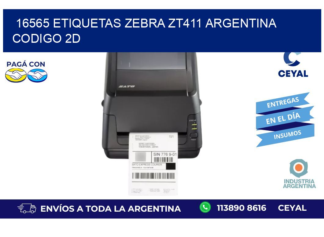 16565 etiquetas zebra zt411 argentina CODIGO 2D