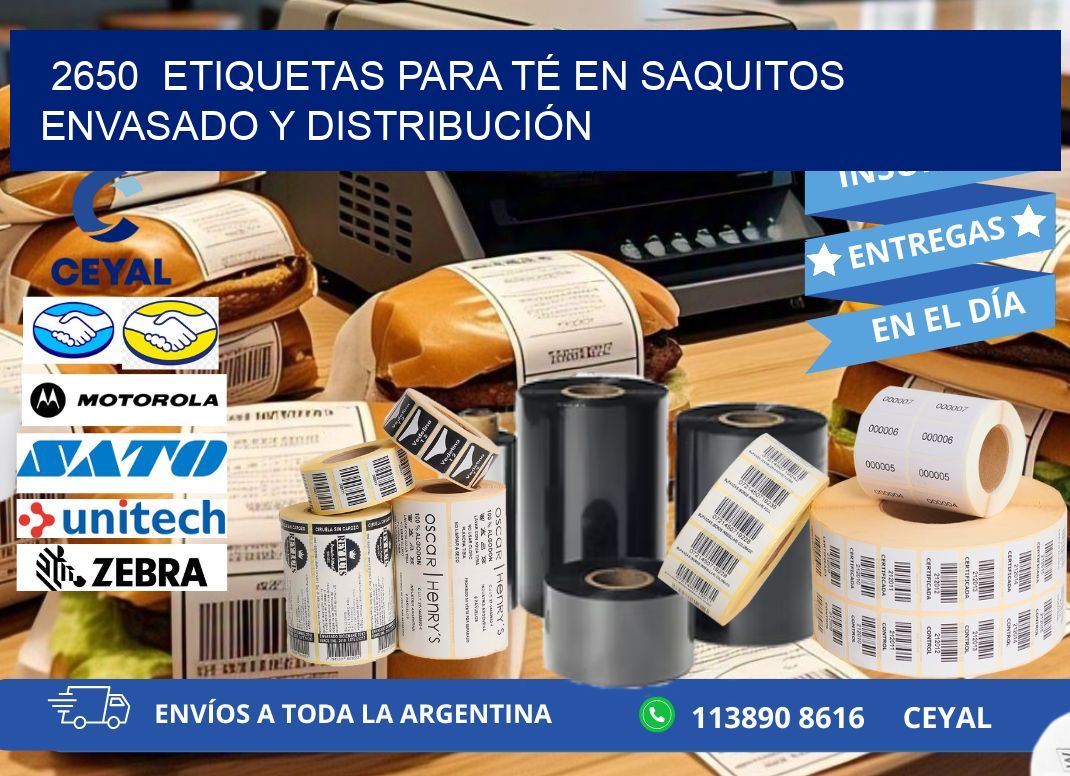 2650  ETIQUETAS PARA TÉ EN SAQUITOS ENVASADO Y DISTRIBUCIÓN