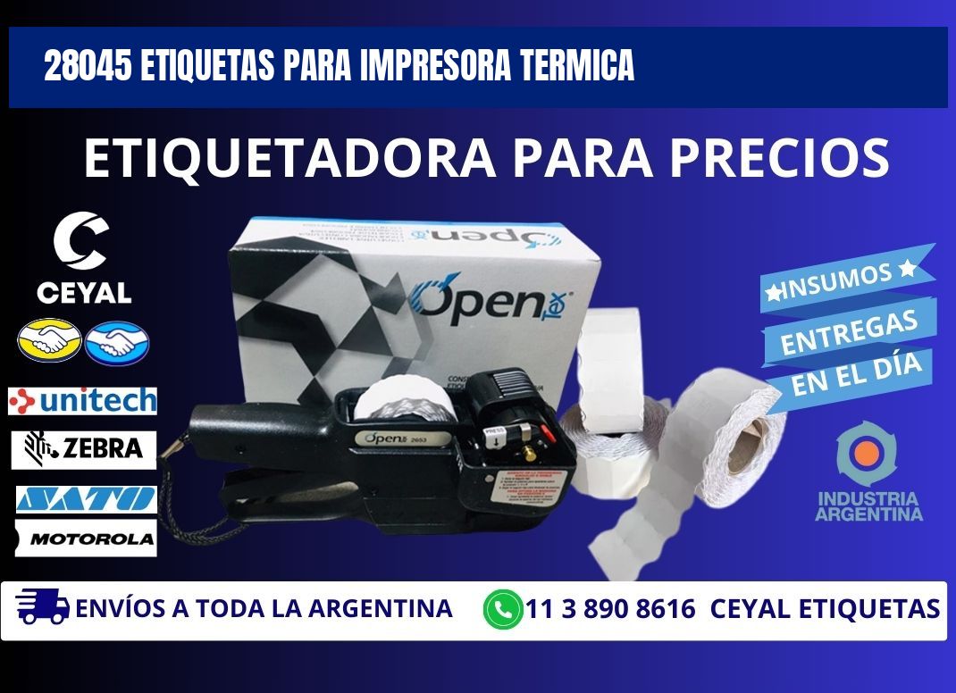 28045 ETIQUETAS PARA IMPRESORA TERMICA