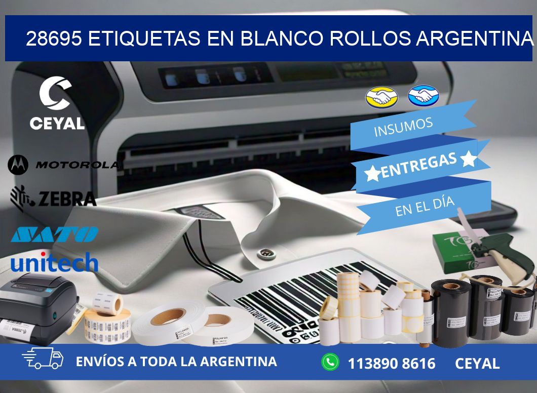 28695 ETIQUETAS EN BLANCO ROLLOS ARGENTINA