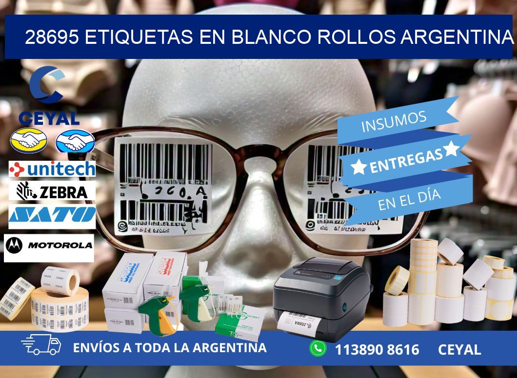 28695 ETIQUETAS EN BLANCO ROLLOS ARGENTINA
