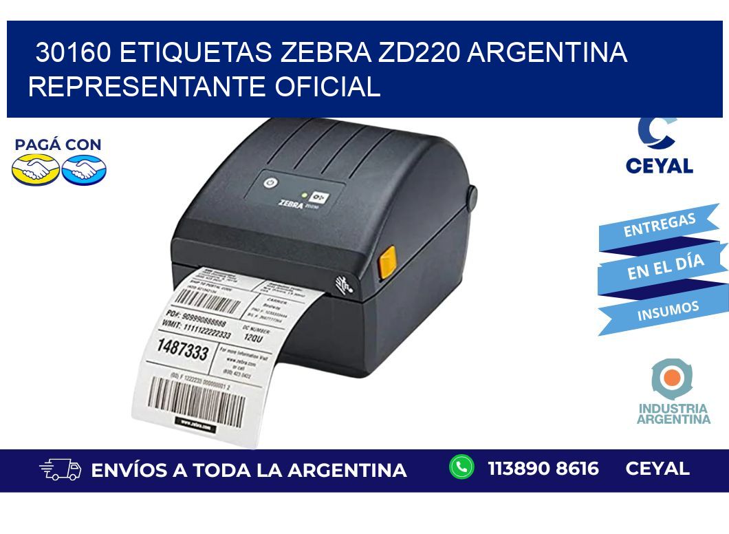 30160 etiquetas zebra zd220 argentina REPRESENTANTE OFICIAL