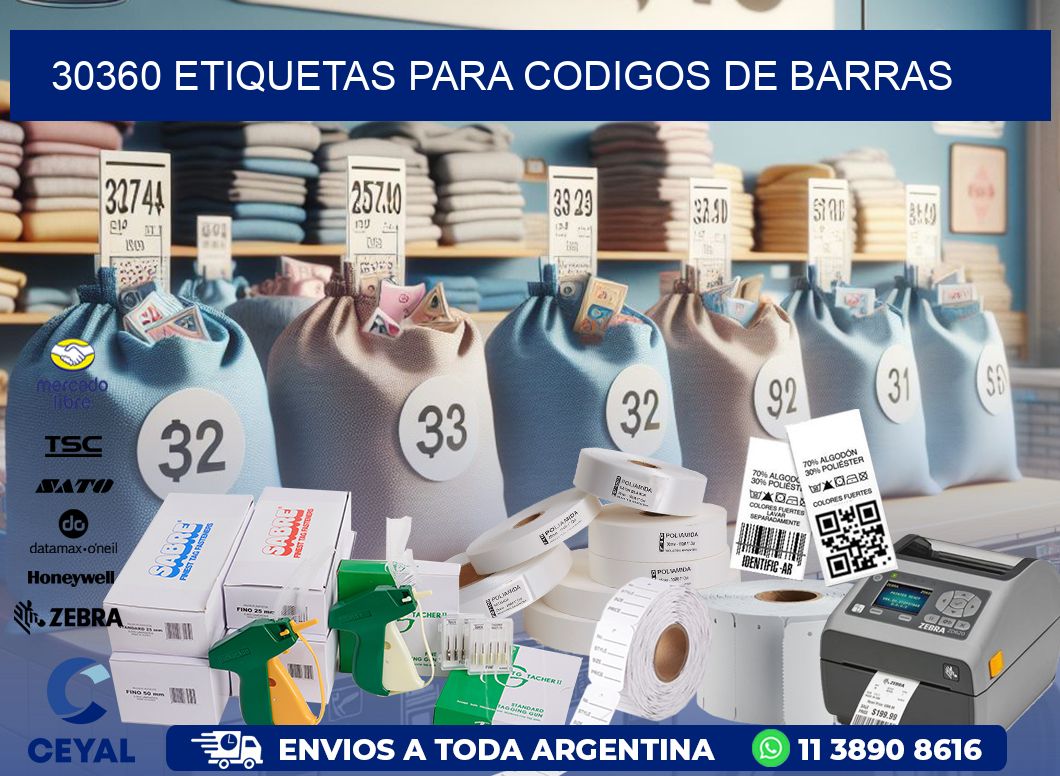 30360 ETIQUETAS PARA CODIGOS DE BARRAS