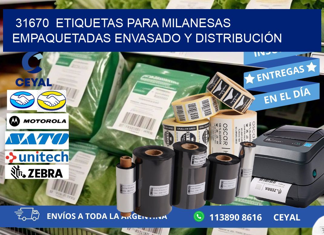 31670  ETIQUETAS PARA MILANESAS EMPAQUETADAS ENVASADO Y DISTRIBUCIÓN