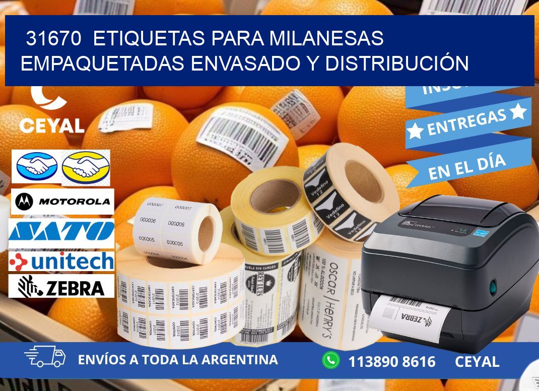 31670  ETIQUETAS PARA MILANESAS EMPAQUETADAS ENVASADO Y DISTRIBUCIÓN