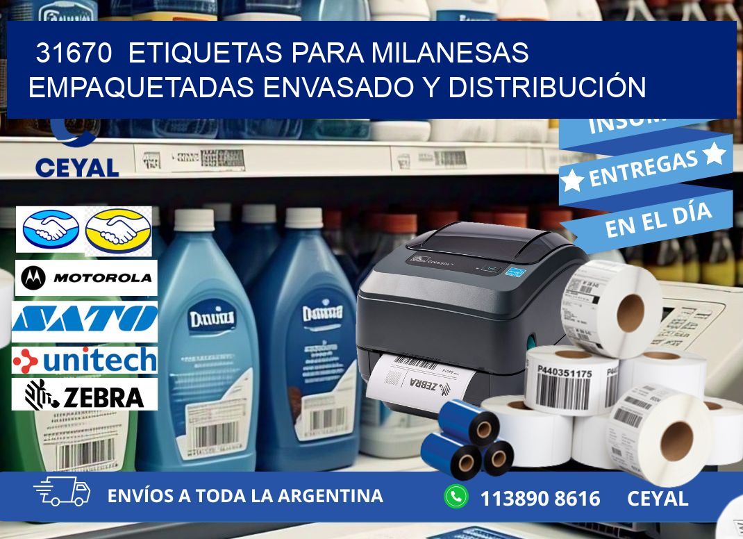 31670  ETIQUETAS PARA MILANESAS EMPAQUETADAS ENVASADO Y DISTRIBUCIÓN