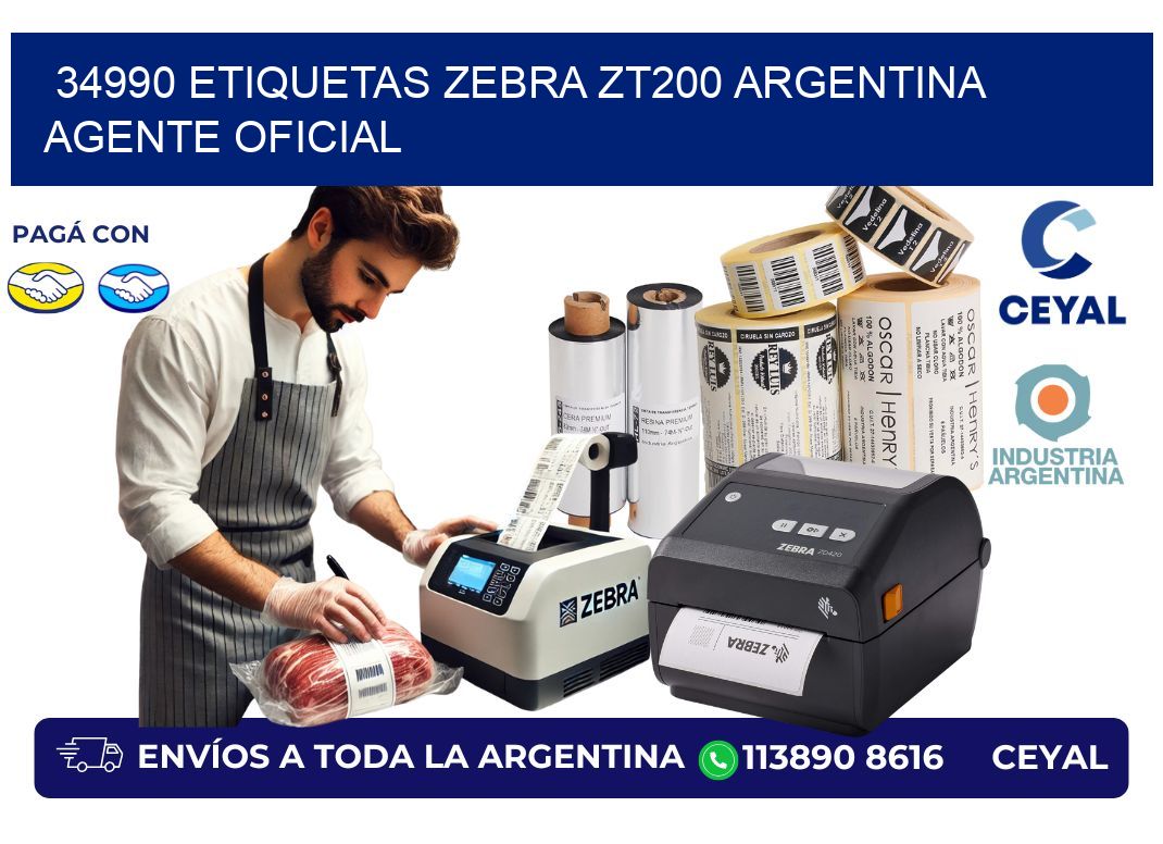 34990 etiquetas zebra zt200 argentina AGENTE OFICIAL