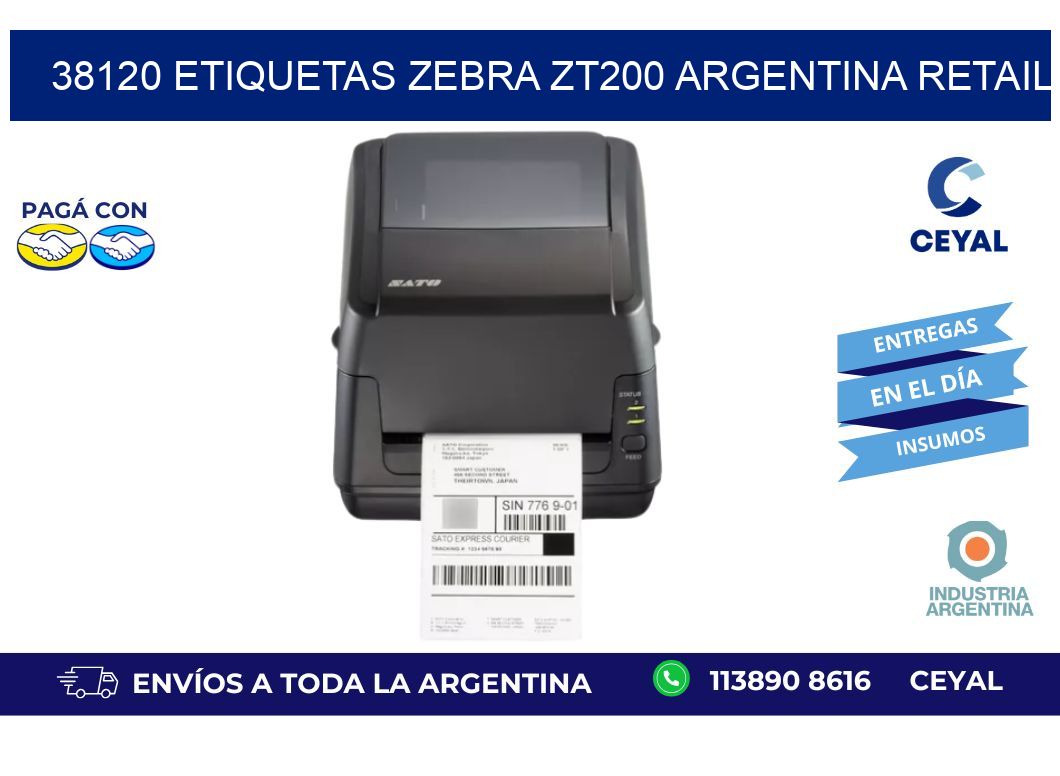 38120 etiquetas zebra zt200 argentina RETAIL
