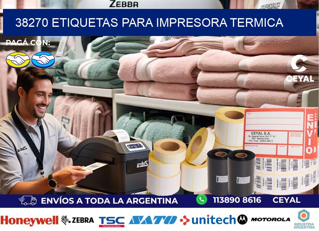 38270 ETIQUETAS PARA IMPRESORA TERMICA