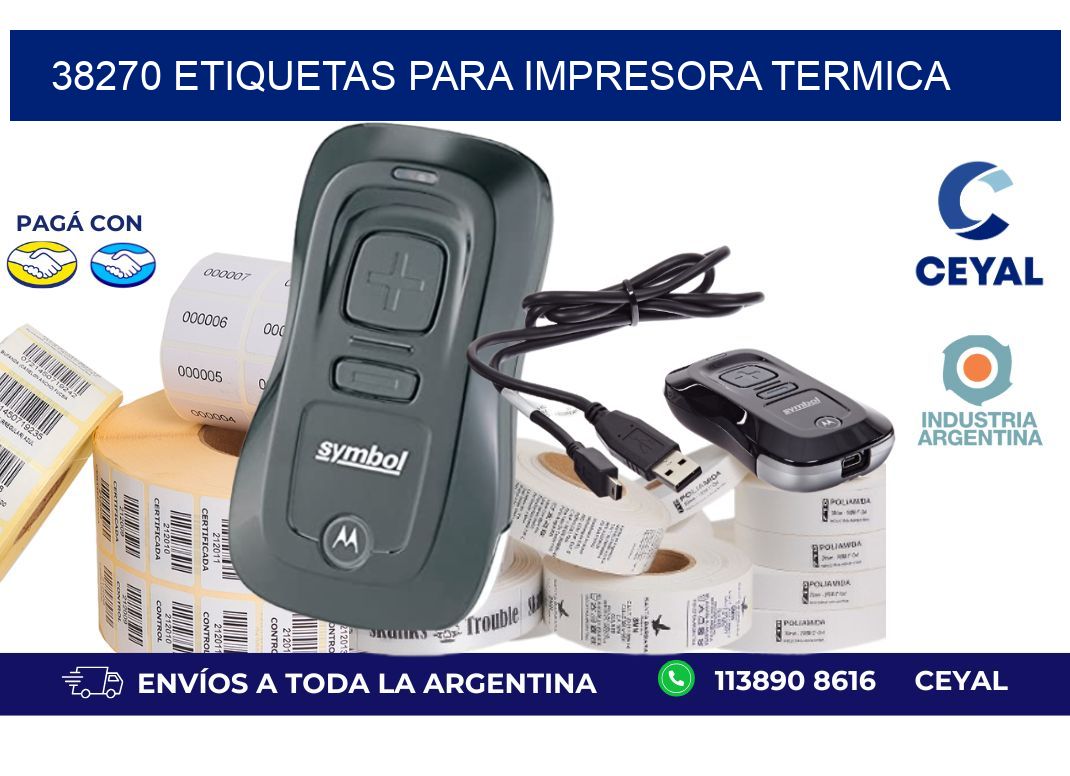 38270 ETIQUETAS PARA IMPRESORA TERMICA
