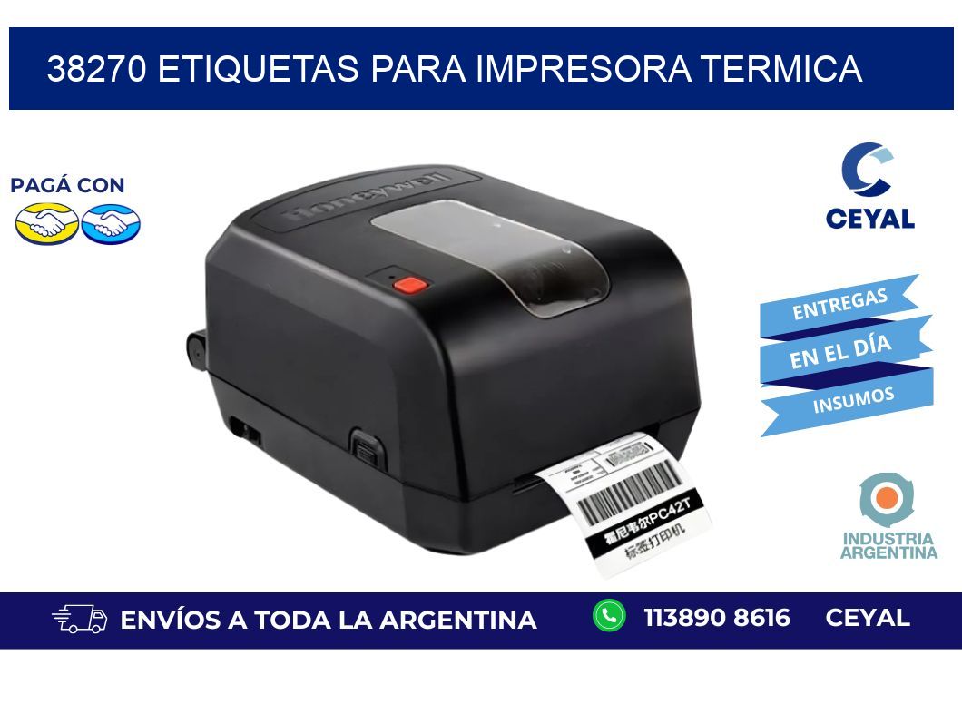 38270 ETIQUETAS PARA IMPRESORA TERMICA