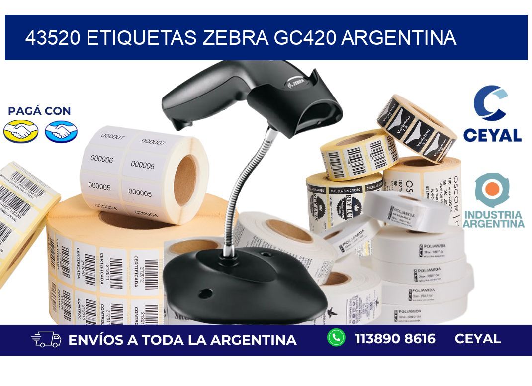 43520 etiquetas zebra gc420 argentina