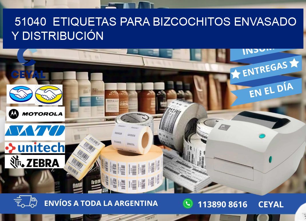 51040 ETIQUETAS PARA BIZCOCHITOS ENVASADO Y DISTRIBUCIÓN