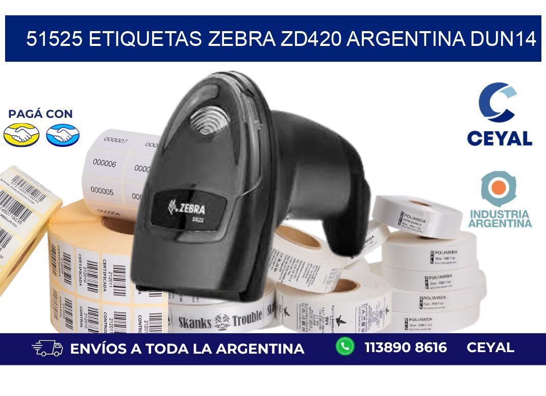 51525 etiquetas zebra zd420 argentina DUN14