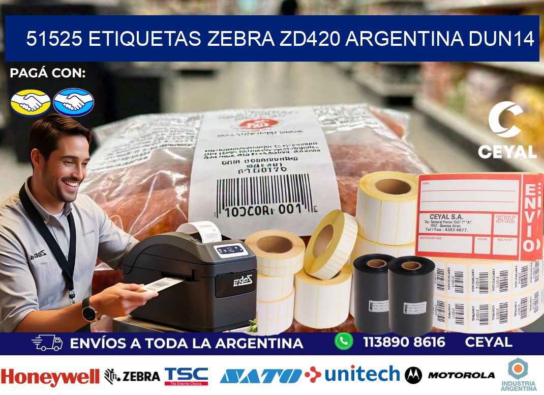 51525 etiquetas zebra zd420 argentina DUN14