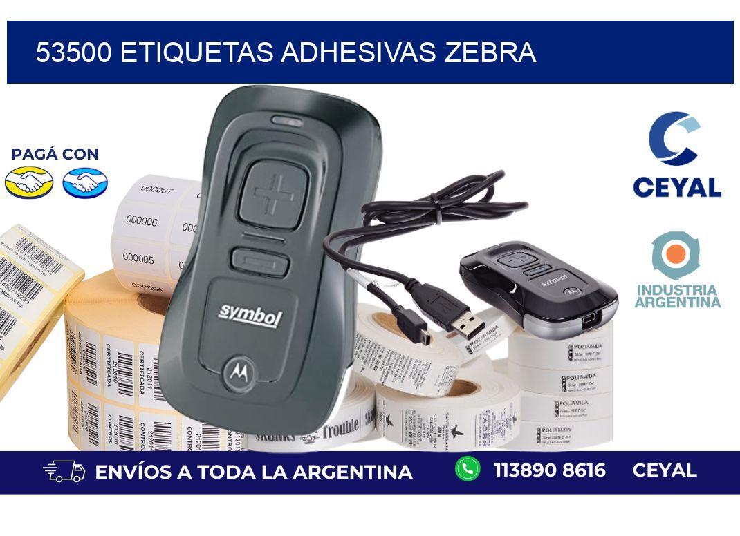 53500 ETIQUETAS ADHESIVAS ZEBRA